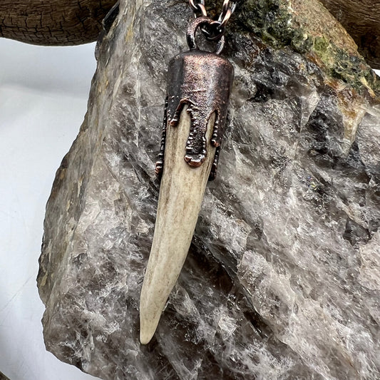 Antler Tip Necklace - Copper Electroformed