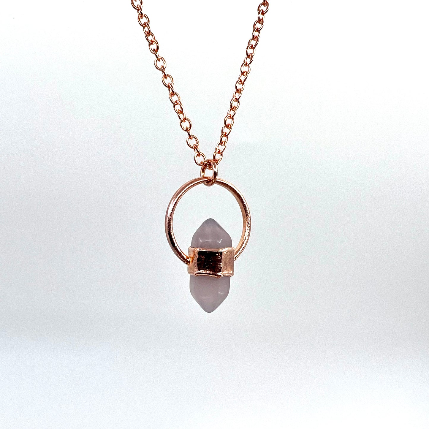 Mini Double Terminated Fluorite Necklace - Copper Electroformed