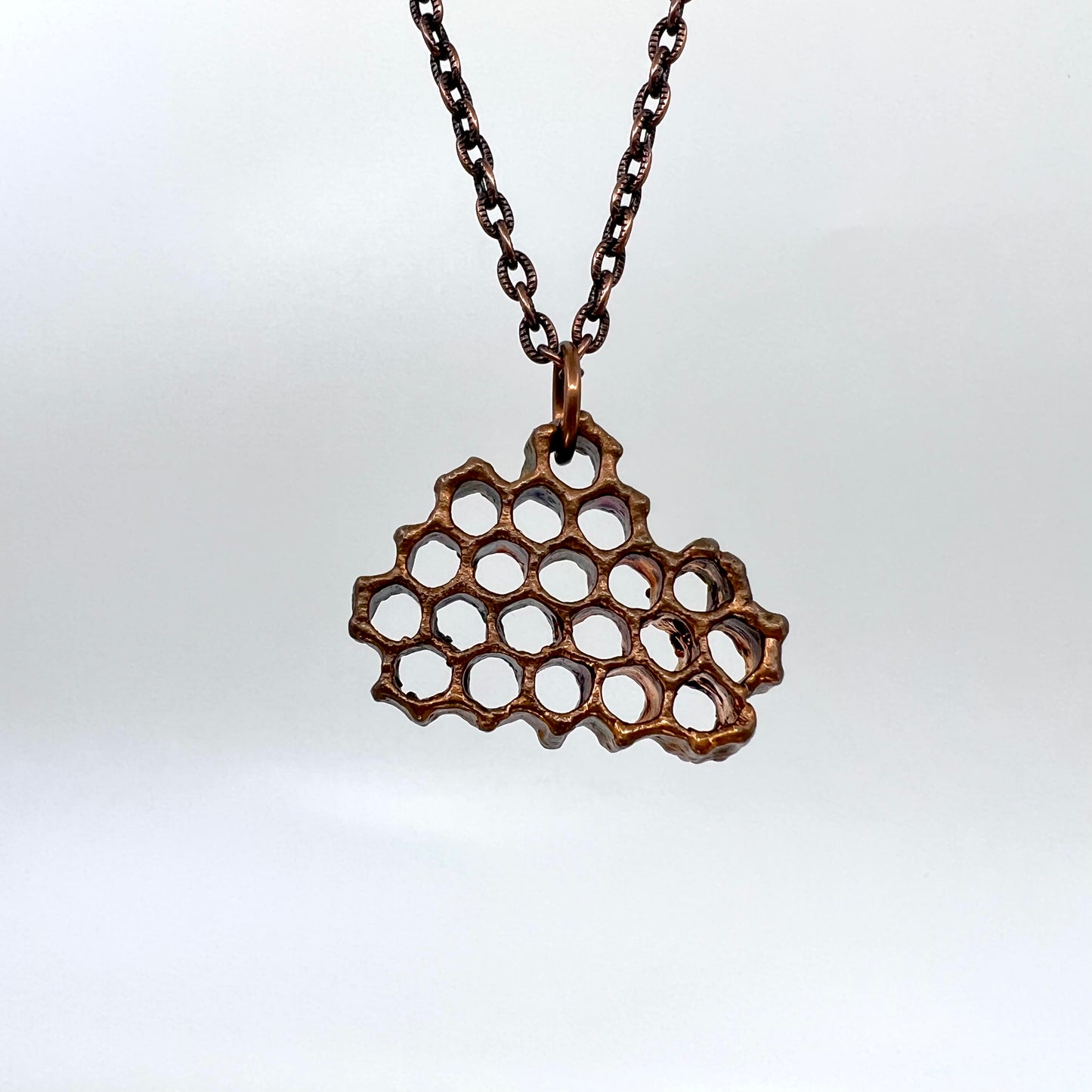 Real Honeycomb Necklace - Copper Electroformed