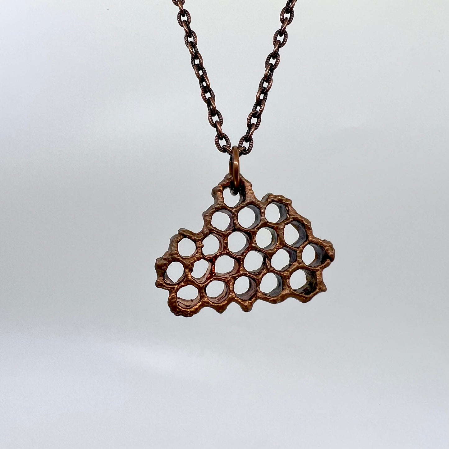 Real Honeycomb Necklace - Copper Electroformed