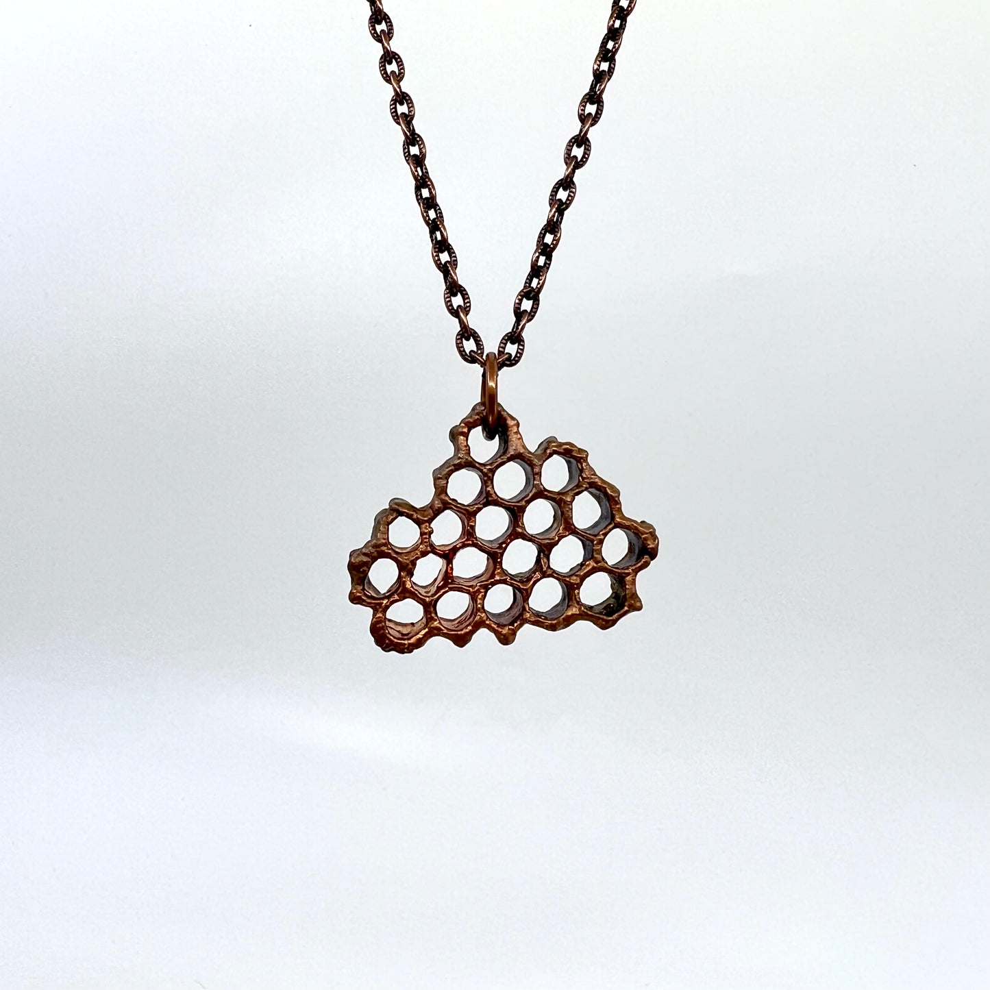 Real Honeycomb Necklace - Copper Electroformed