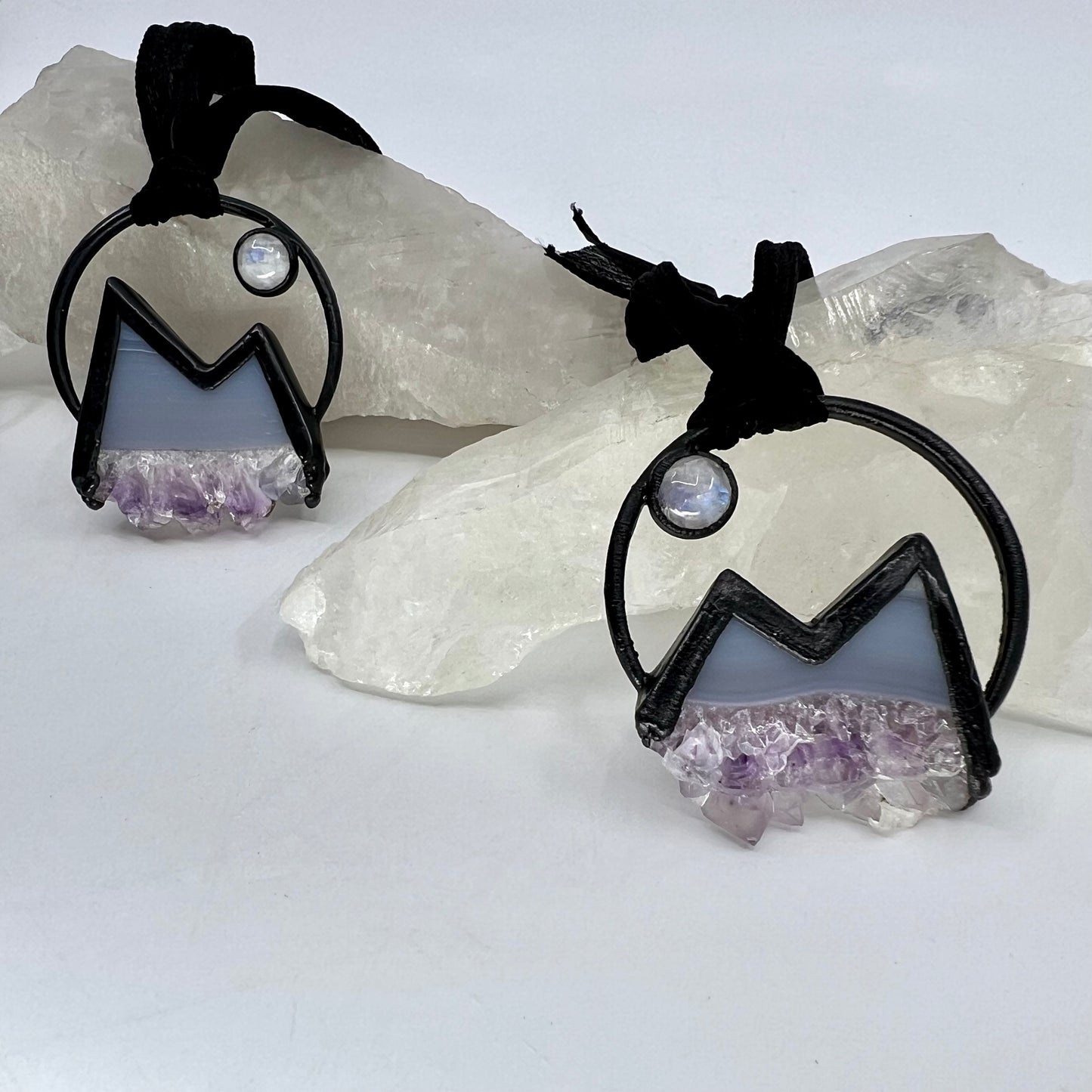 Mountains and the Moon Keepsake Ornament, Midnight Black Finish -- Copper Electroformed