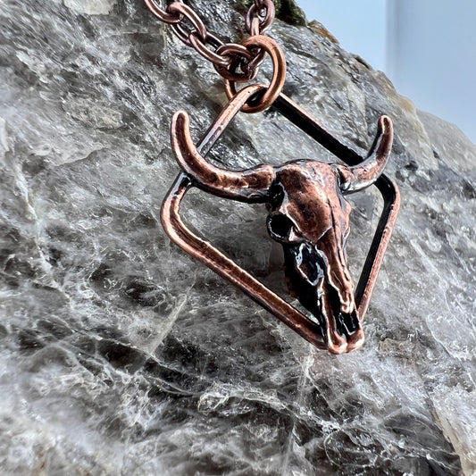 Where the Buffalo Roam -- Copper Electroformed Necklace