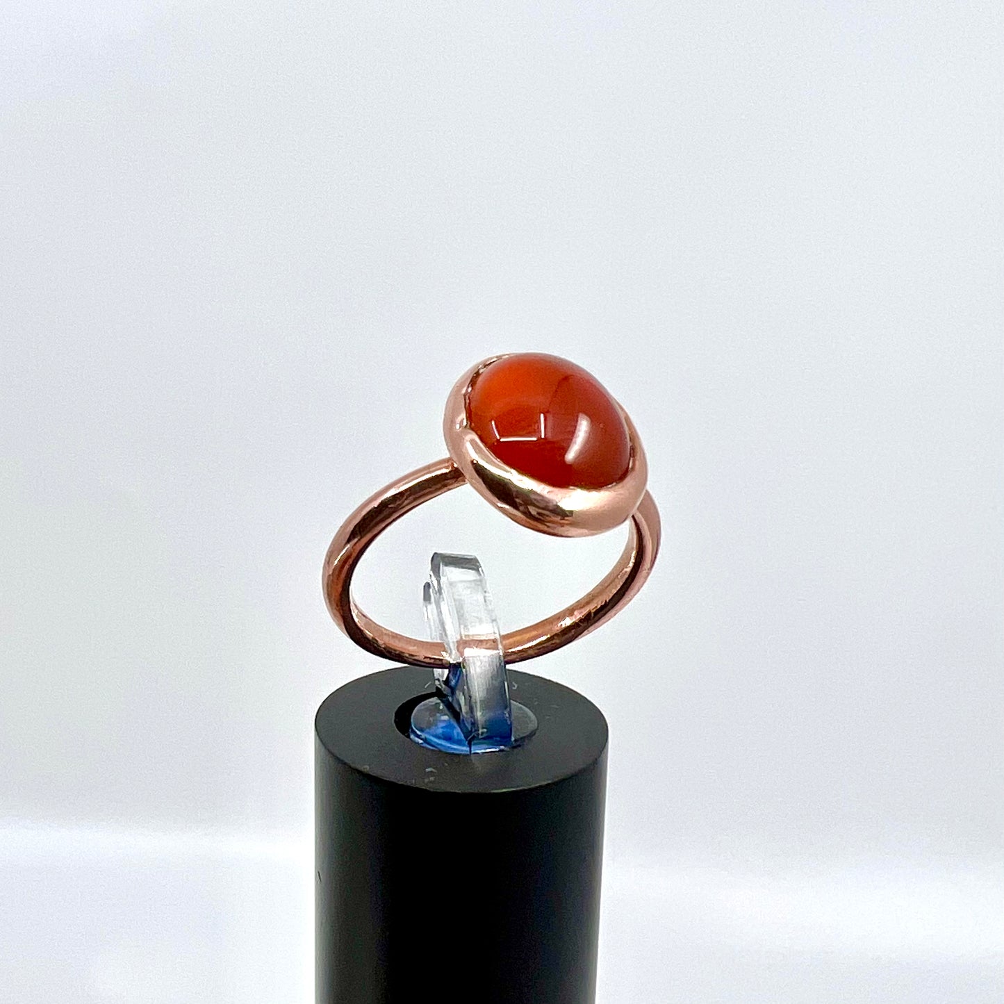 Size 8 Carnelian Ring - Copper Electroformed