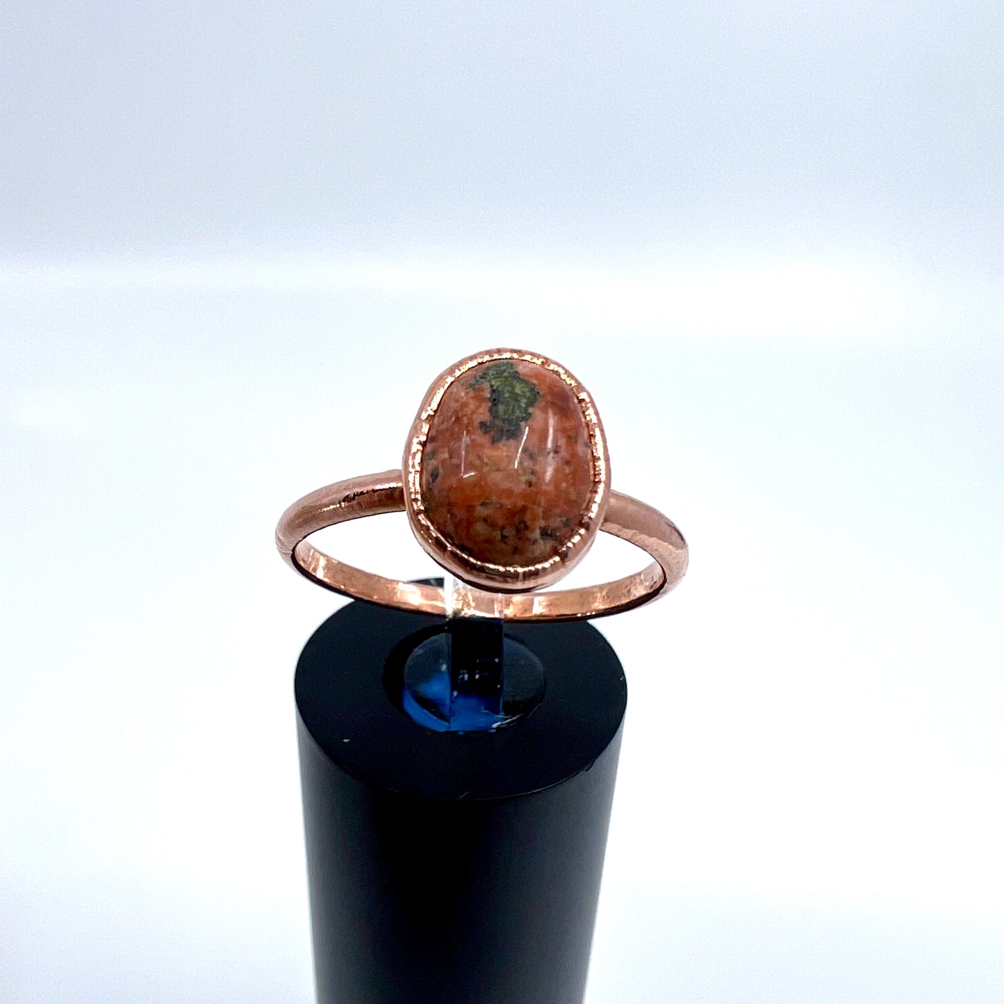 Size 8.5 Unakite Ring - Copper Electroformed