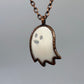 Happy Ghost Bone Carving Necklace - Copper Electroformed