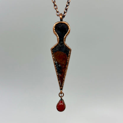 Bloody Dagger Necklace - Copper Electroformed