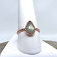 Size 8 Rainbow Moonstone Ring - Copper Electroformed