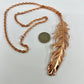 Real Feather Necklace, Large - Copper Electroformed