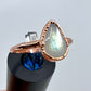 Size 8 Rainbow Moonstone Ring - Copper Electroformed