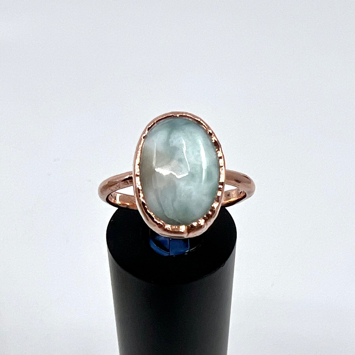 Size 8.5 Larimar Ring - Copper Electroformed