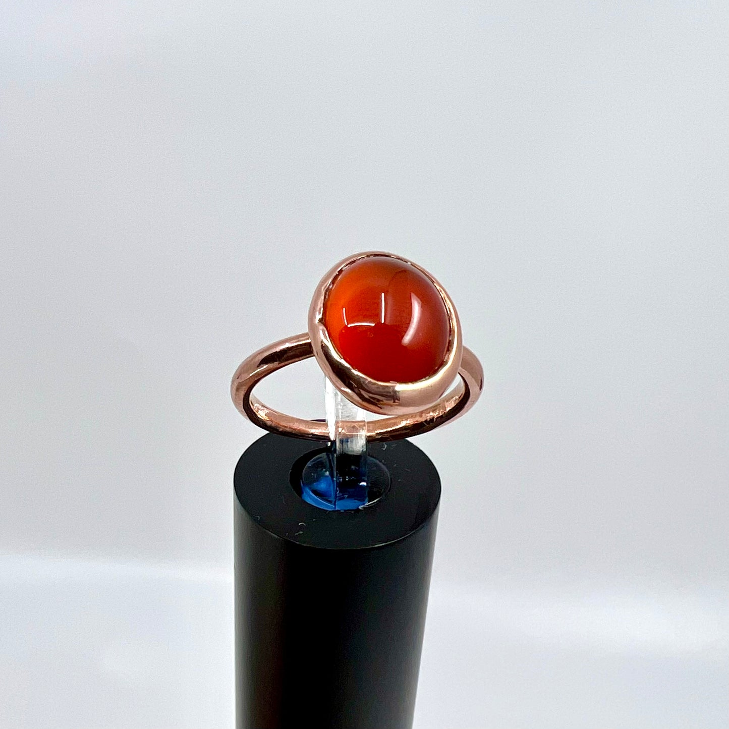 Size 8 Carnelian Ring - Copper Electroformed