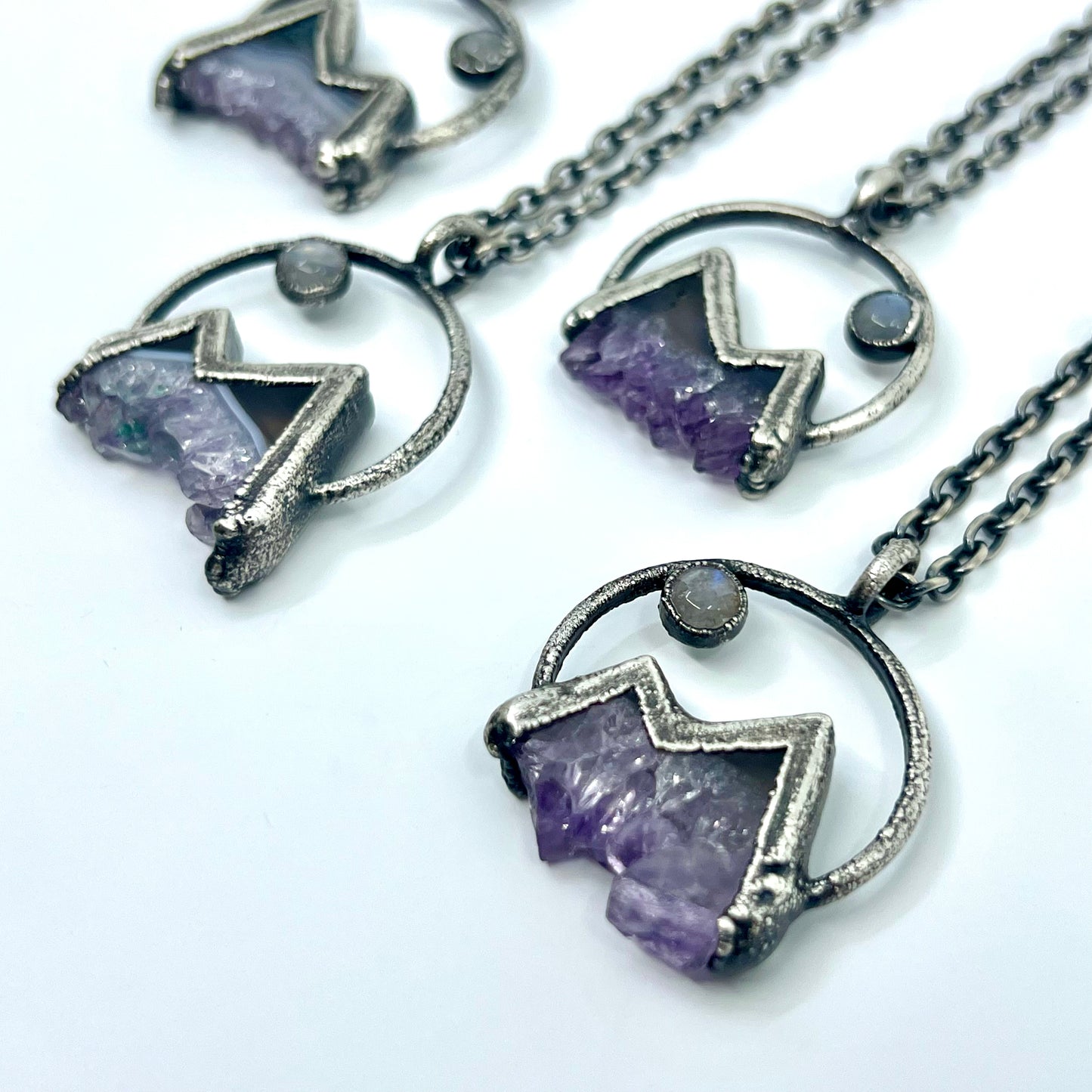 Mountains and the Moon *Silver Edition* Electroformed Necklace