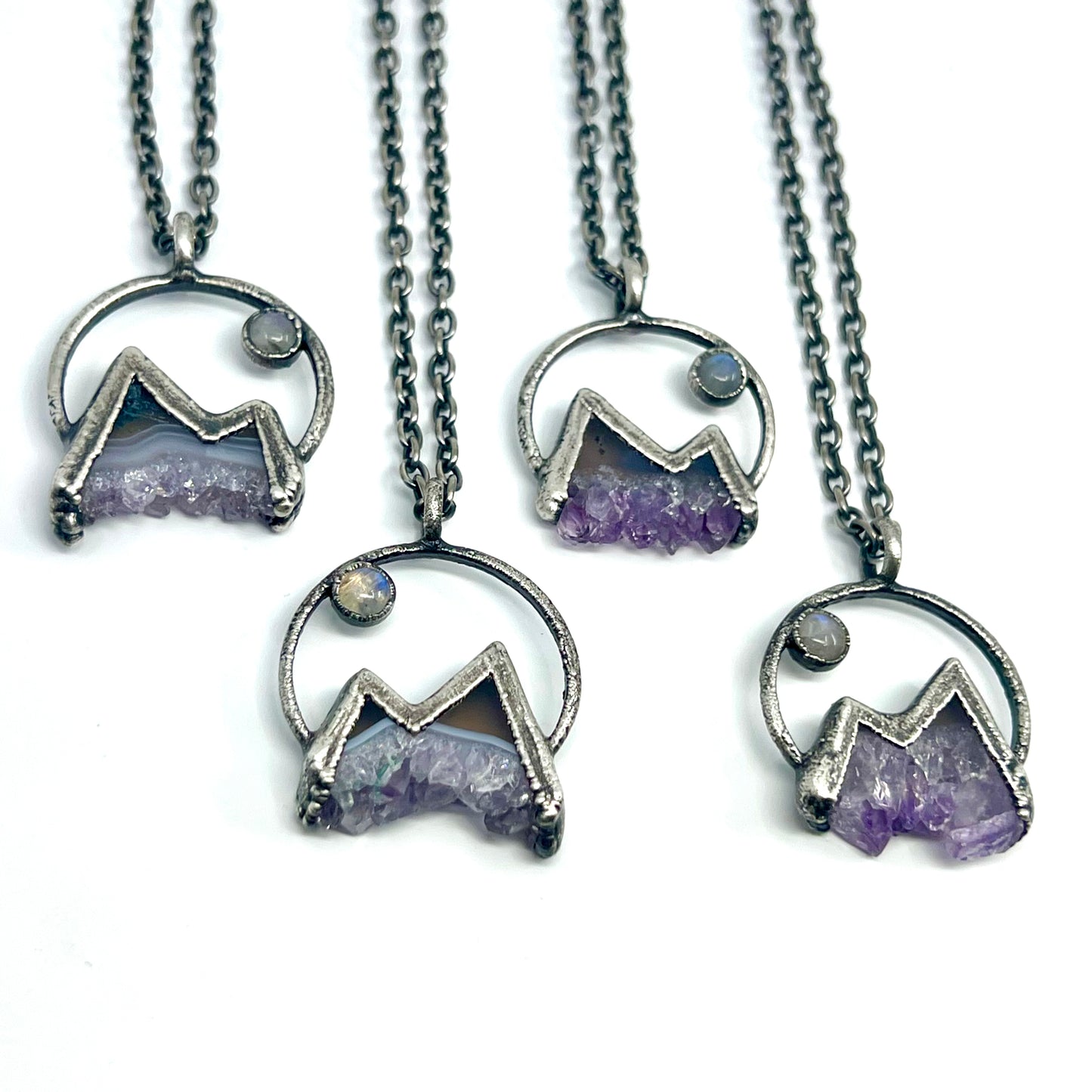 Mountains and the Moon *Silver Edition* Electroformed Necklace