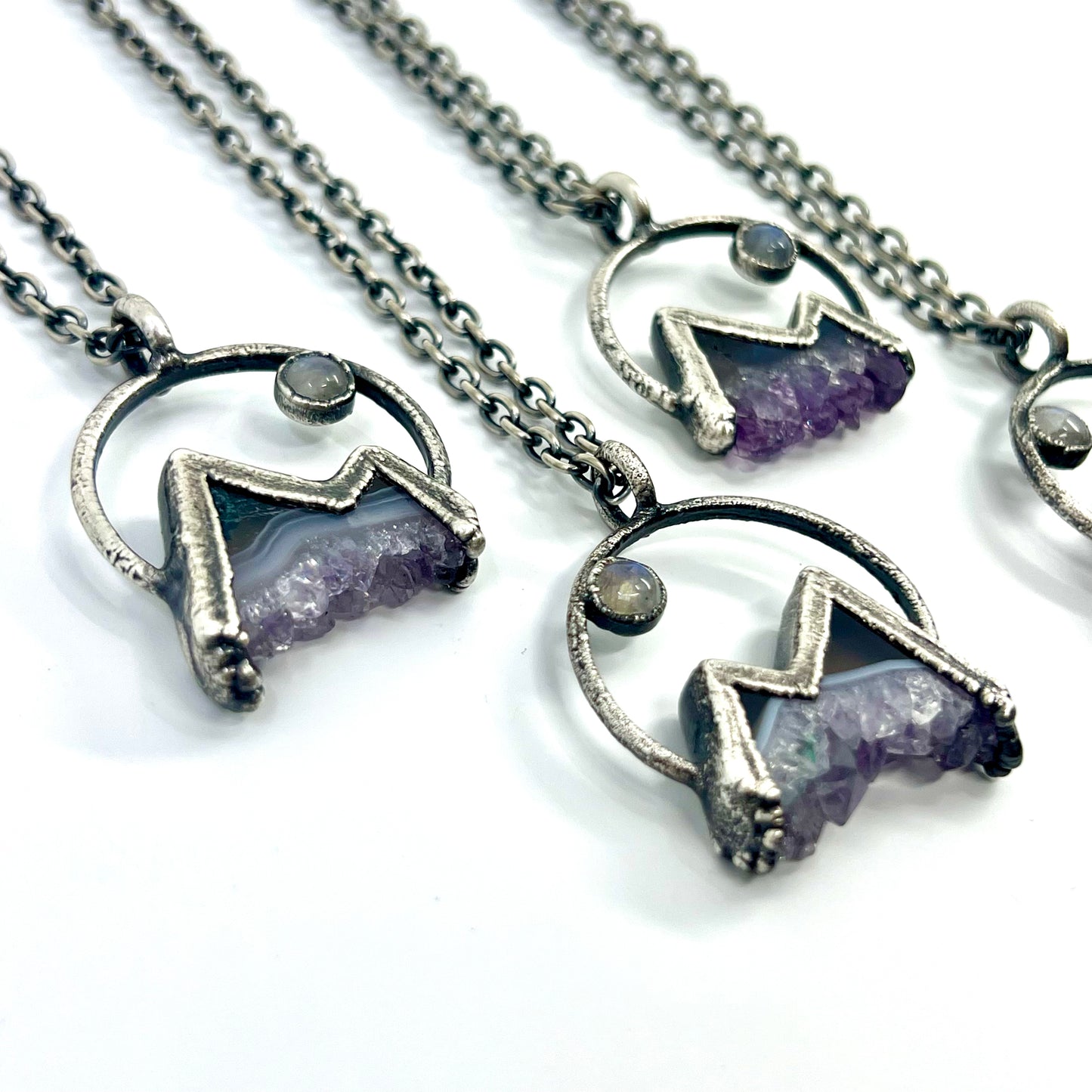 Mountains and the Moon *Silver Edition* Electroformed Necklace