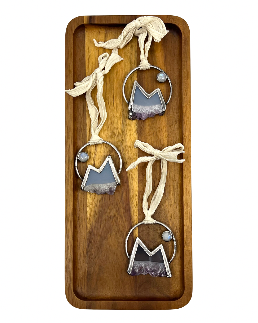 Mountains and the Moon Keepsake Ornament — Silver Electroformed