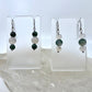 Moss Agate & Montana Agate Drop Earrings, Smooth Finish