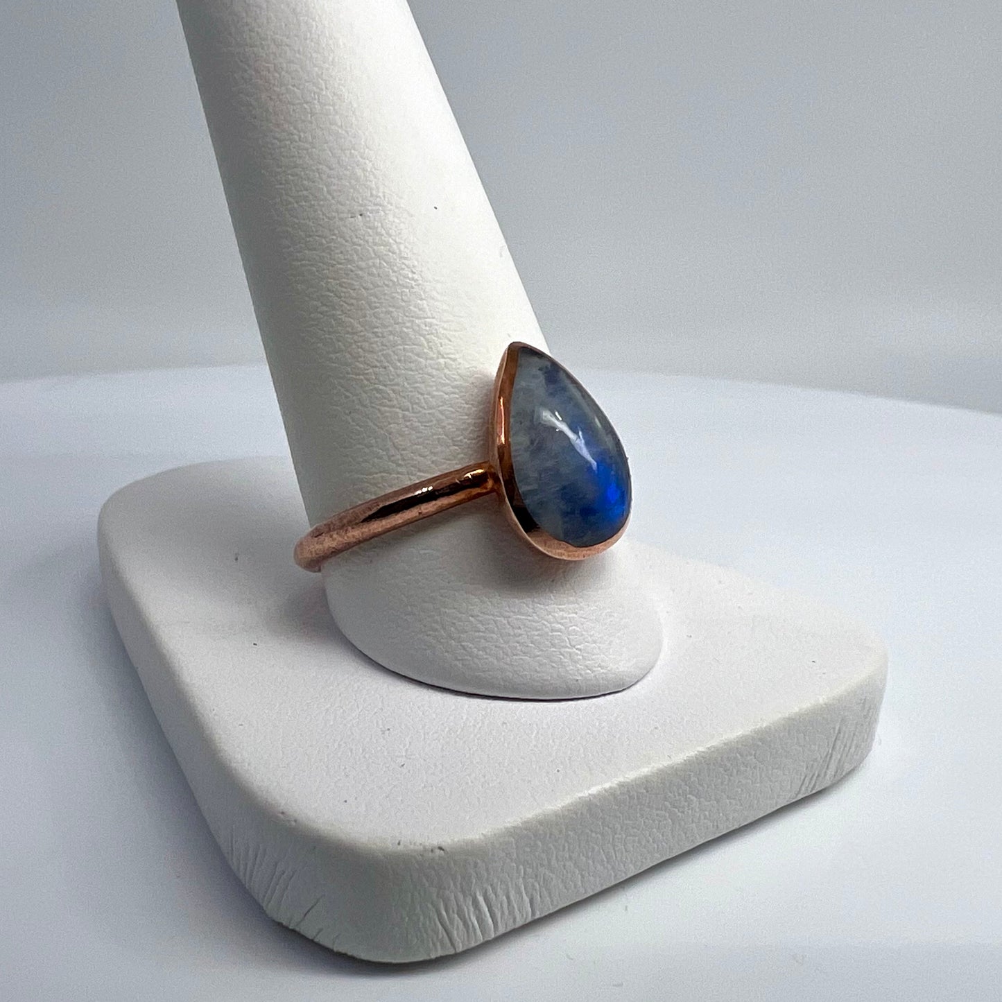 Size 9.25 Moonstone Ring - Copper Electroformed