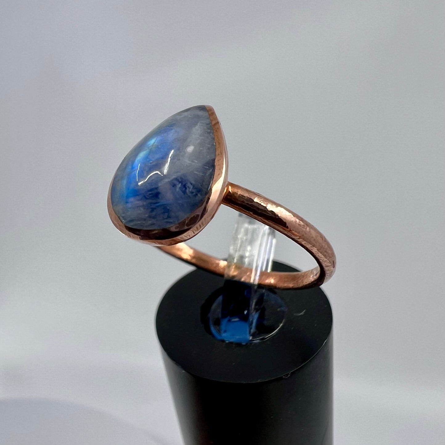 Size 9.25 Moonstone Ring - Copper Electroformed