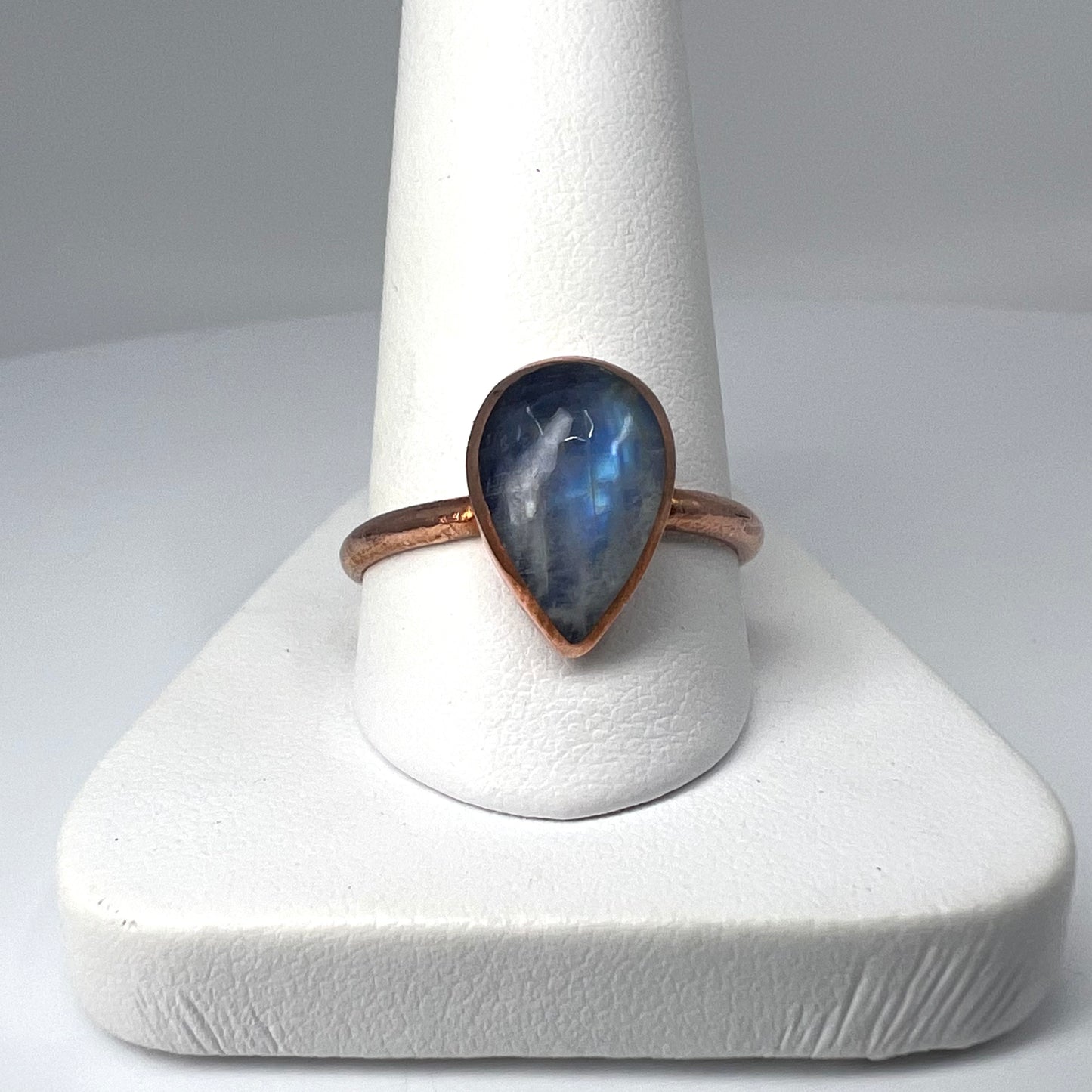 Size 9.25 Moonstone Ring - Copper Electroformed