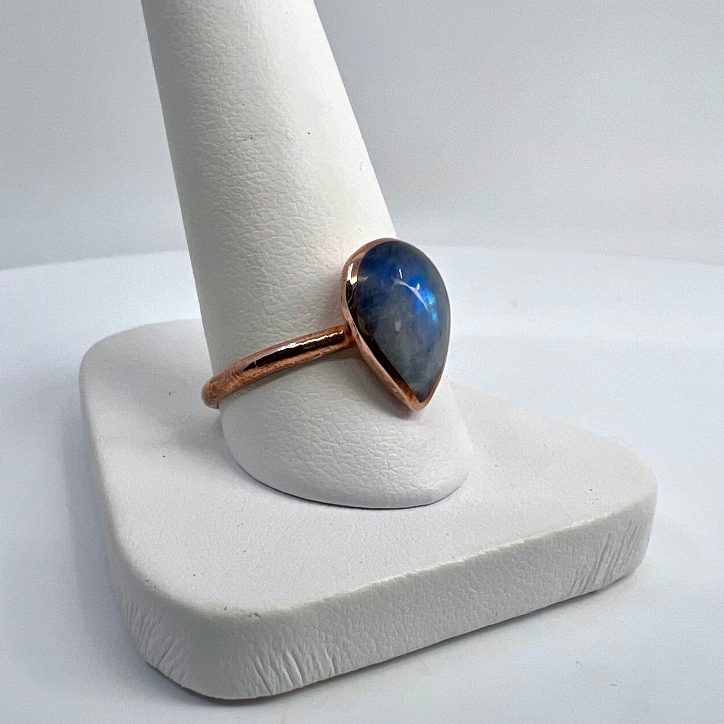 Size 9.25 Moonstone Ring - Copper Electroformed