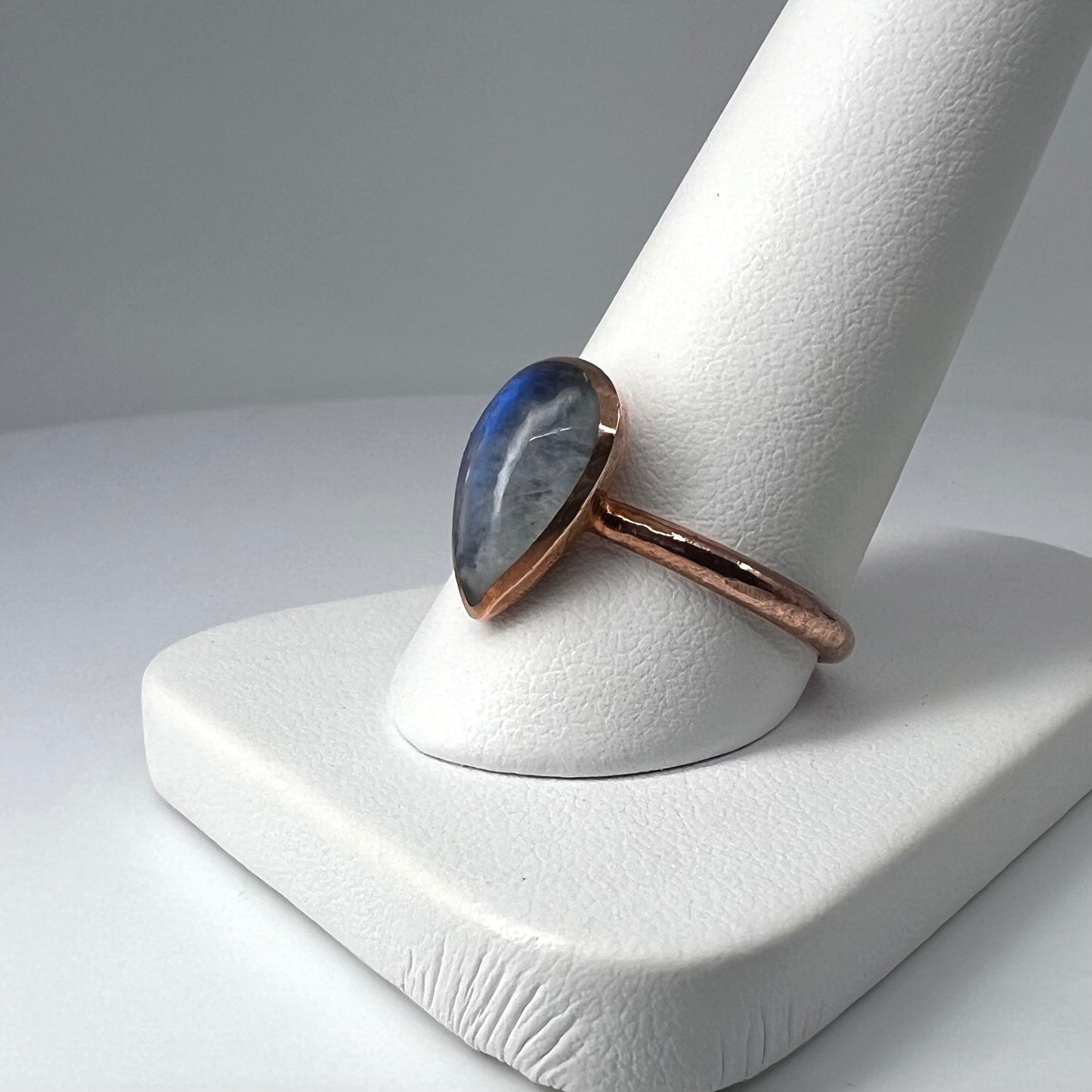 Size 9.25 Moonstone Ring - Copper Electroformed