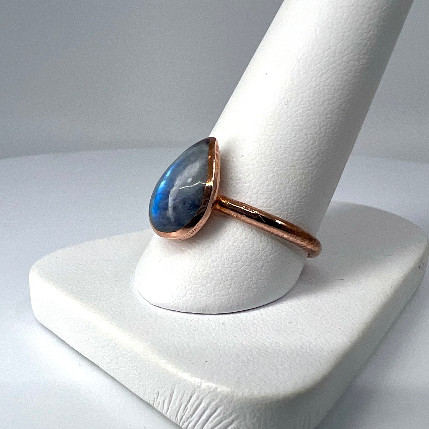 Size 9.25 Moonstone Ring - Copper Electroformed