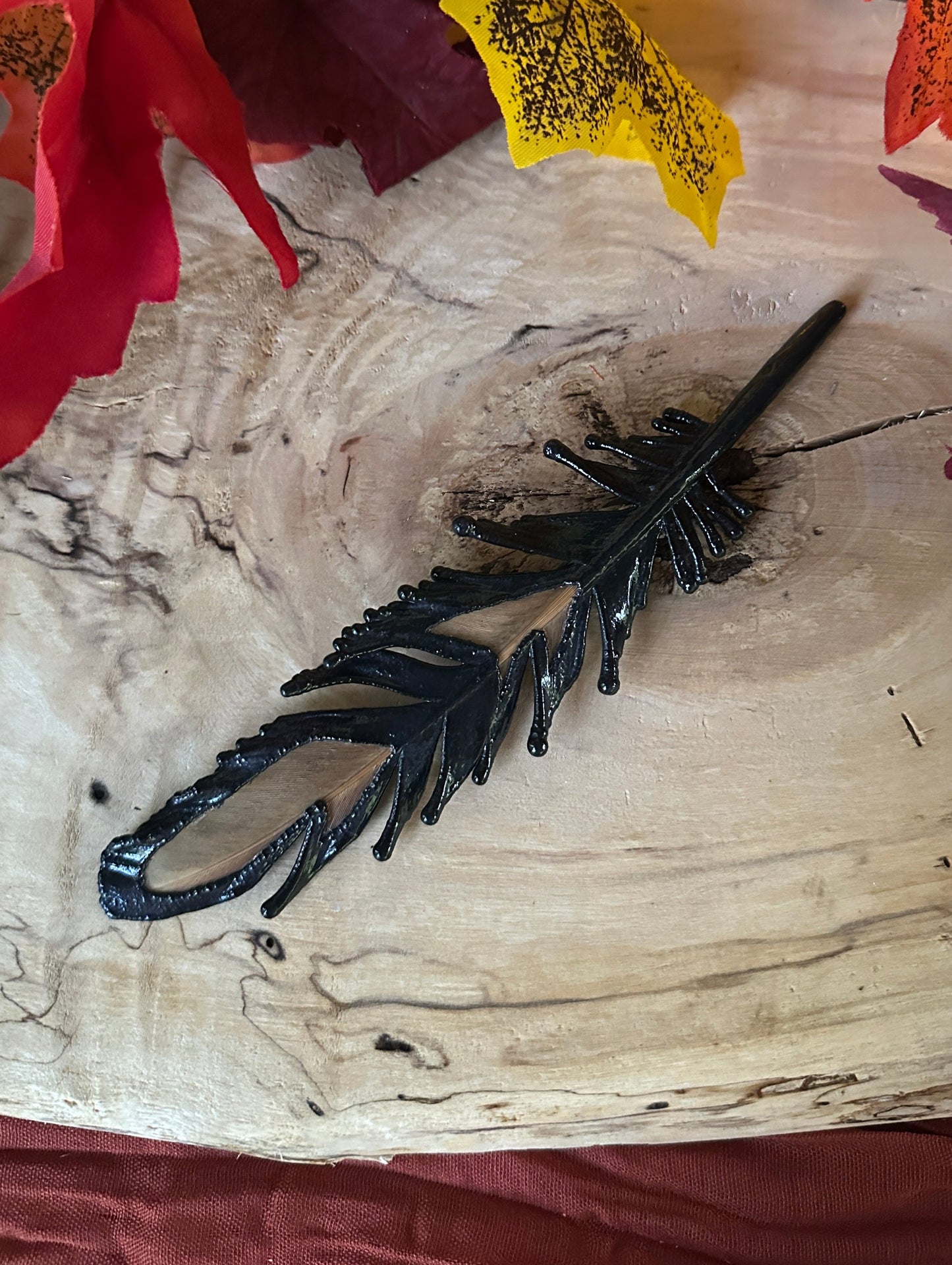 Peekaboo Feather - Copper Electroformed - Ornamental Keepsake, Ritual Altar Decor