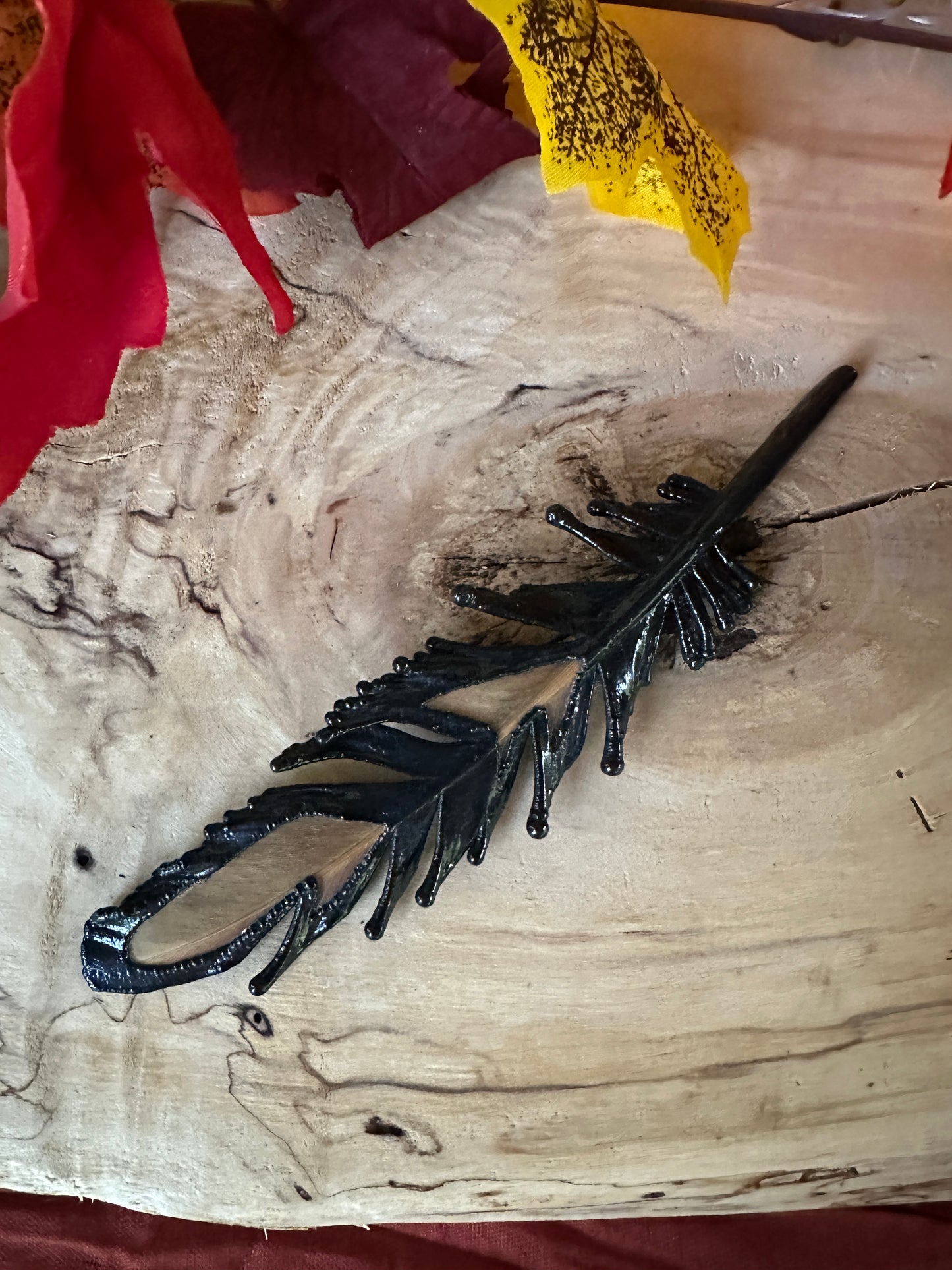 Peekaboo Feather - Copper Electroformed - Ornamental Keepsake, Ritual Altar Decor
