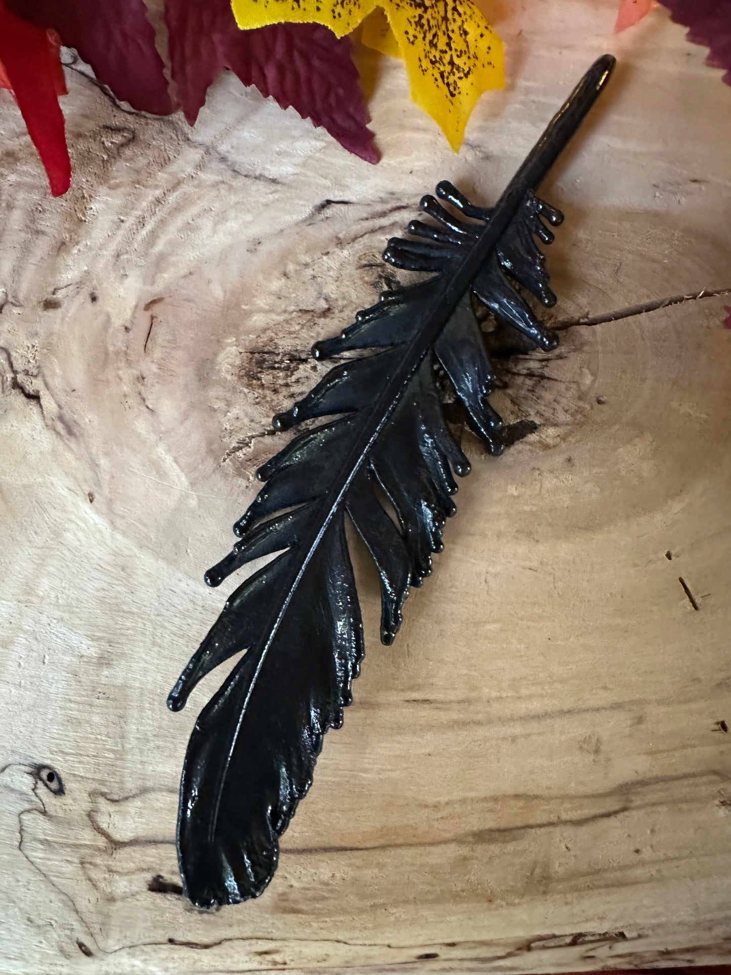 Peekaboo Feather - Copper Electroformed - Ornamental Keepsake, Ritual Altar Decor