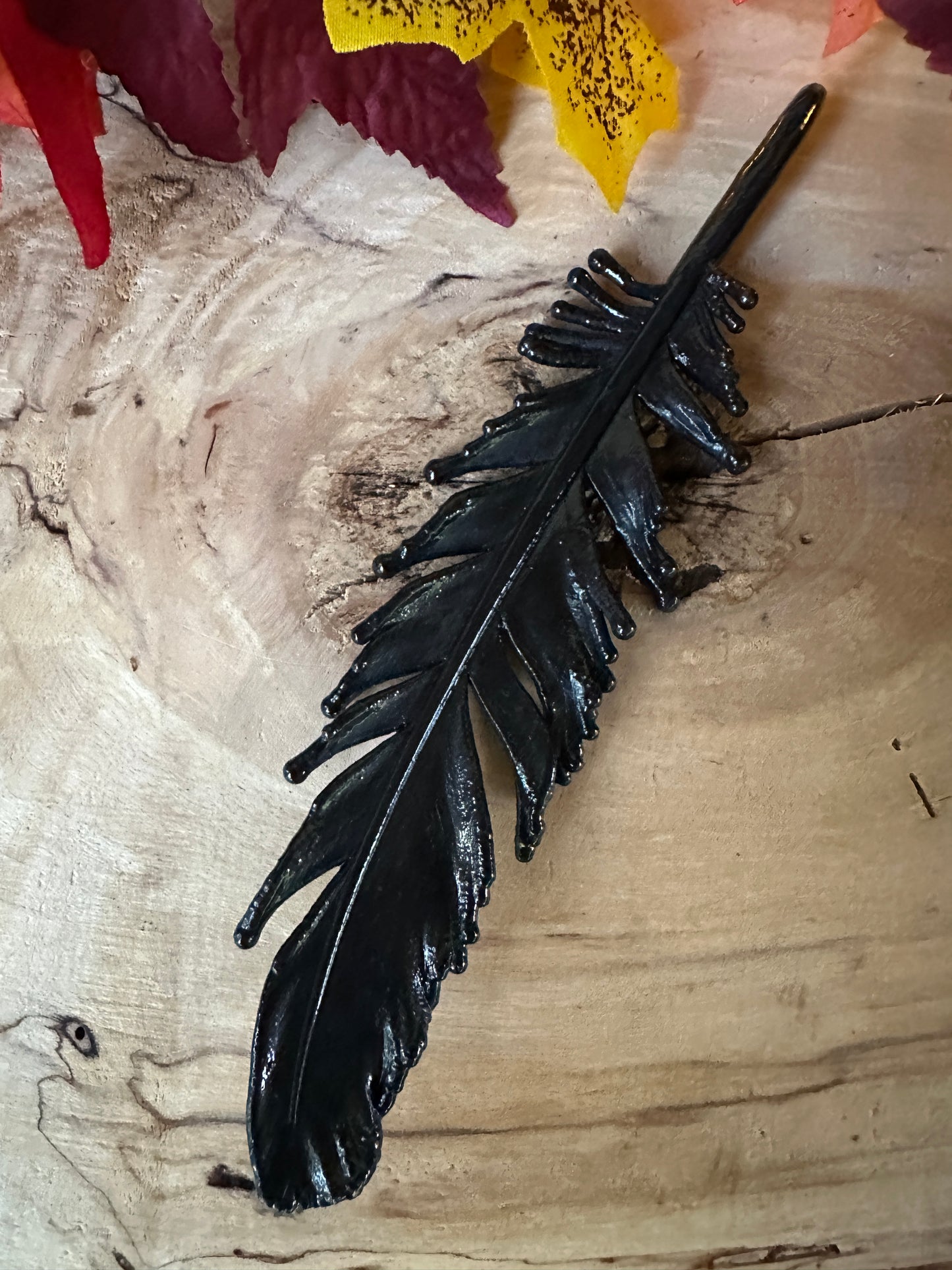 Peekaboo Feather - Copper Electroformed - Ornamental Keepsake, Ritual Altar Decor