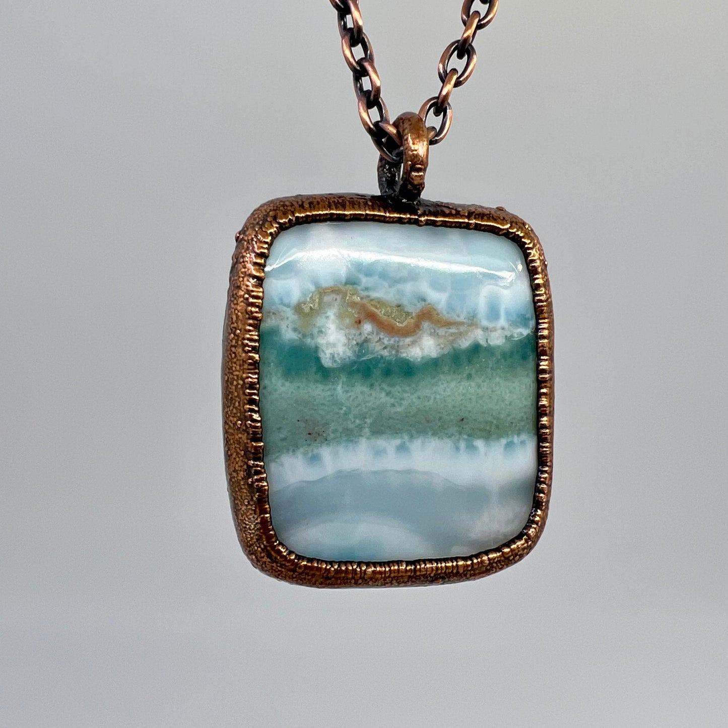 Larimar Necklace - Copper Electroformed