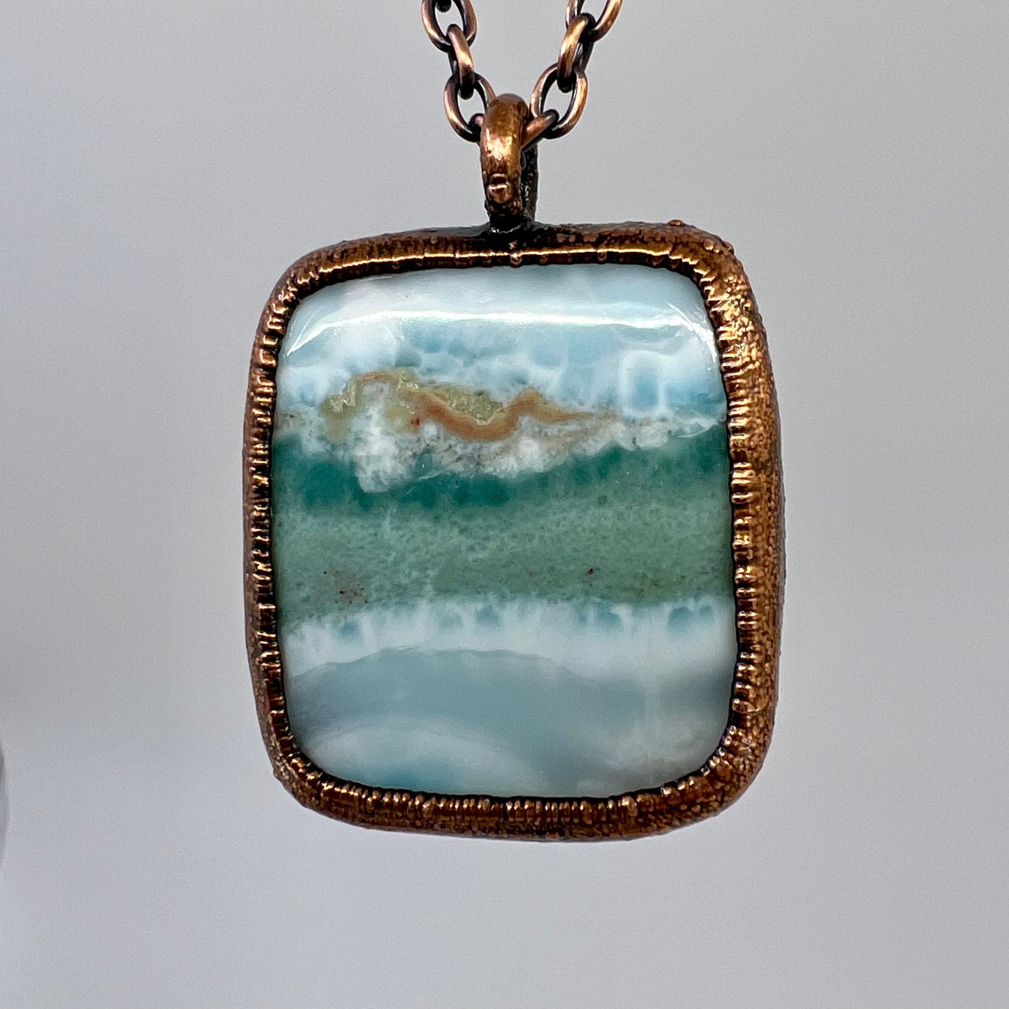 Larimar Necklace - Copper Electroformed