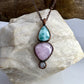 Larimar, Kunzite, and Moonstone Combo Necklace - Copper Electroformed