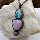 Larimar, Kunzite, and Moonstone Combo Necklace - Copper Electroformed