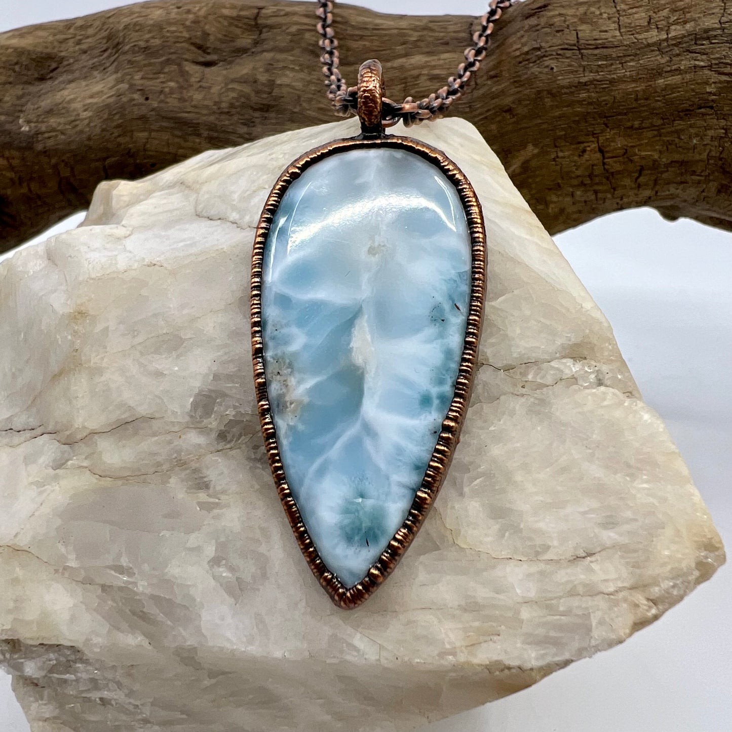 Larimar Necklace - Copper Electroformed