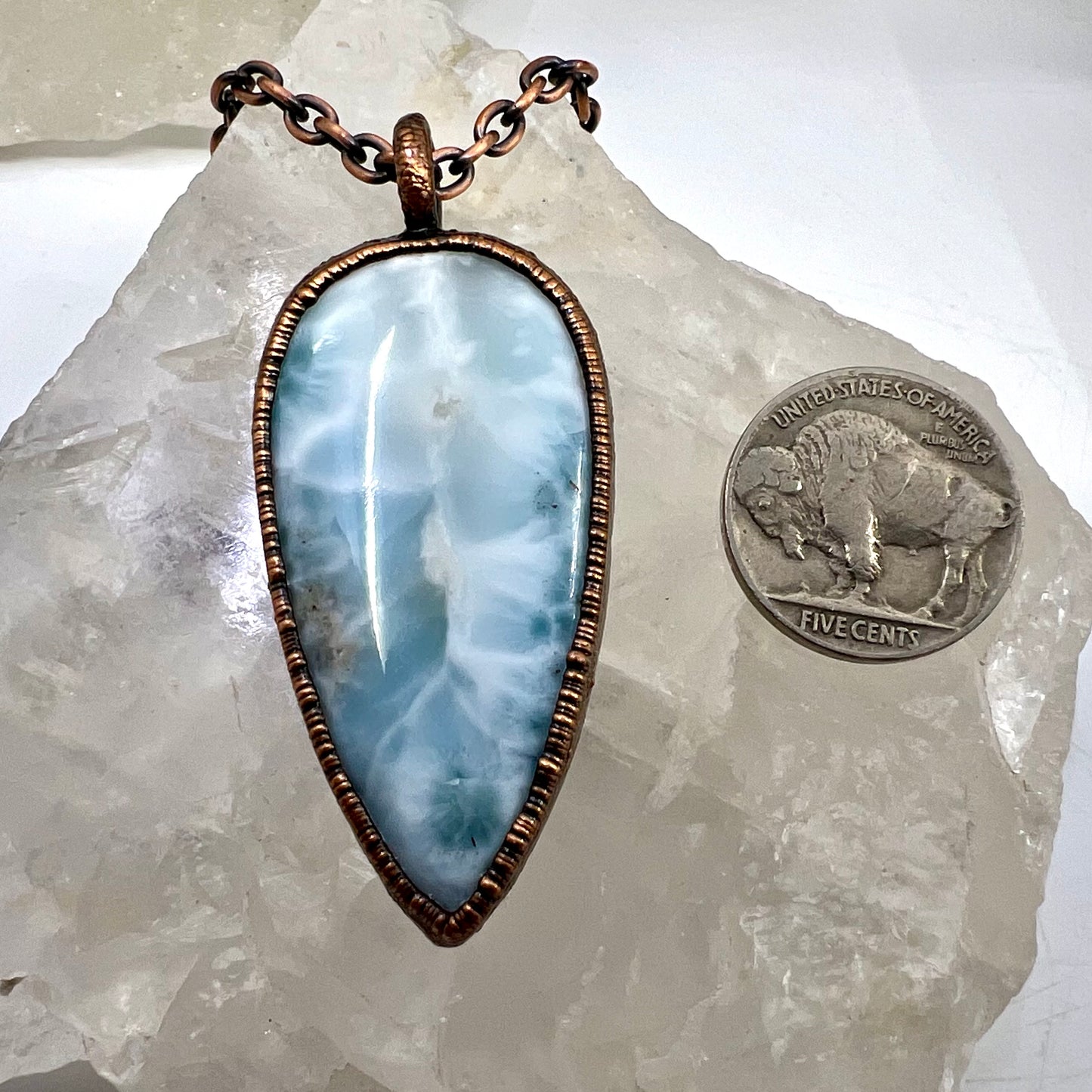 Larimar Necklace - Copper Electroformed