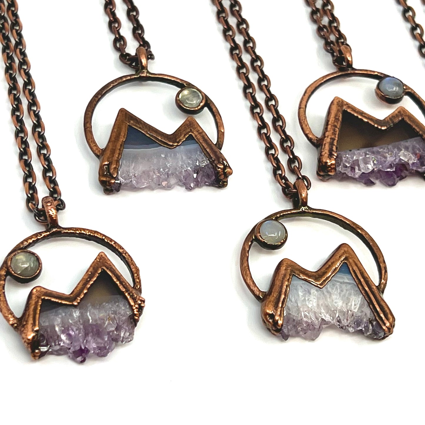 Mountains and the Moon — Copper Electroformed Necklace