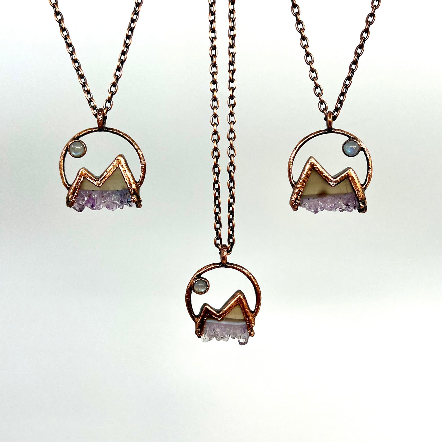 Mountains and the Moon — Copper Electroformed Necklace