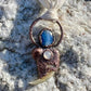 Cougar Claw with Blue Kyanite and Rainbow Moonstone - Copper Electroformed Necklace