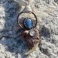 Cougar Claw with Blue Kyanite and Rainbow Moonstone - Copper Electroformed Necklace