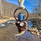 Cougar Claw with Blue Kyanite and Rainbow Moonstone - Copper Electroformed Necklace