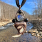 Cougar Claw Necklace with Labradorite and Obsidian - Copper Electroformed