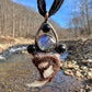 Cougar Claw Necklace with Labradorite and Obsidian - Copper Electroformed