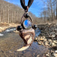 Cougar Claw Necklace with Labradorite and Obsidian - Copper Electroformed