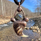 Cougar Claw Necklace with Labradorite and Obsidian - Copper Electroformed