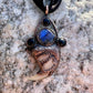 Cougar Claw Necklace with Labradorite and Obsidian - Copper Electroformed