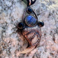 Cougar Claw Necklace with Labradorite and Obsidian - Copper Electroformed