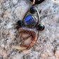 Cougar Claw Necklace with Labradorite and Obsidian - Copper Electroformed