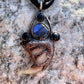Cougar Claw Necklace with Labradorite and Obsidian - Copper Electroformed